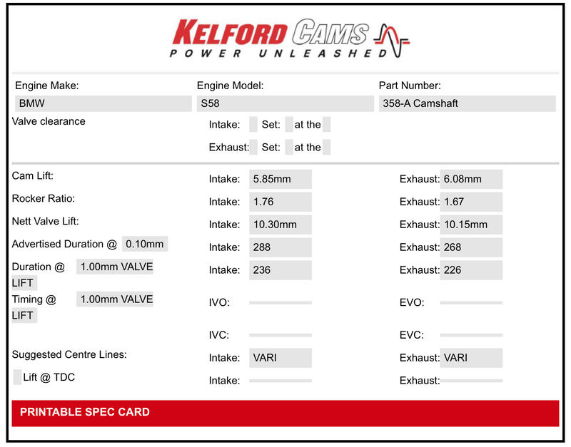 Load image into Gallery viewer, Kelford Performance Camshaft BMW M Series S58 288/268 | Stage 1