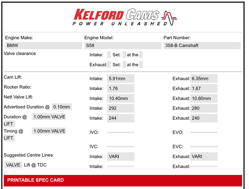 Load image into Gallery viewer, Kelford Performance Camshaft BMW M Series S58 288/268 | Stage 2