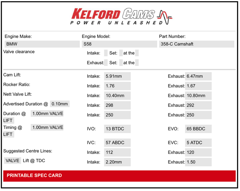 Load image into Gallery viewer, Kelford Performance Camshaft BMW M Series S58 288/268 | Stage 3