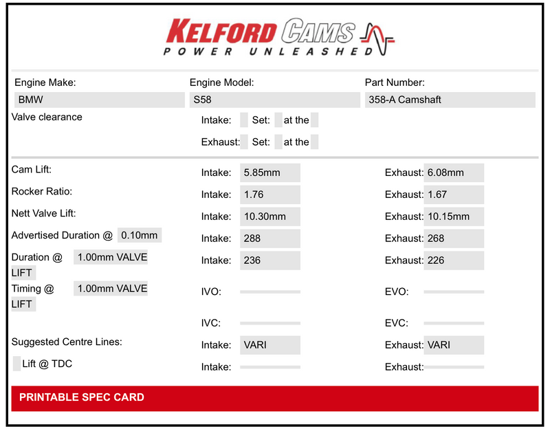 Carregue imagem no visualizador da galeriaKelford Performance Camshaft BMW M Series S58 288/268 | Stage 1
