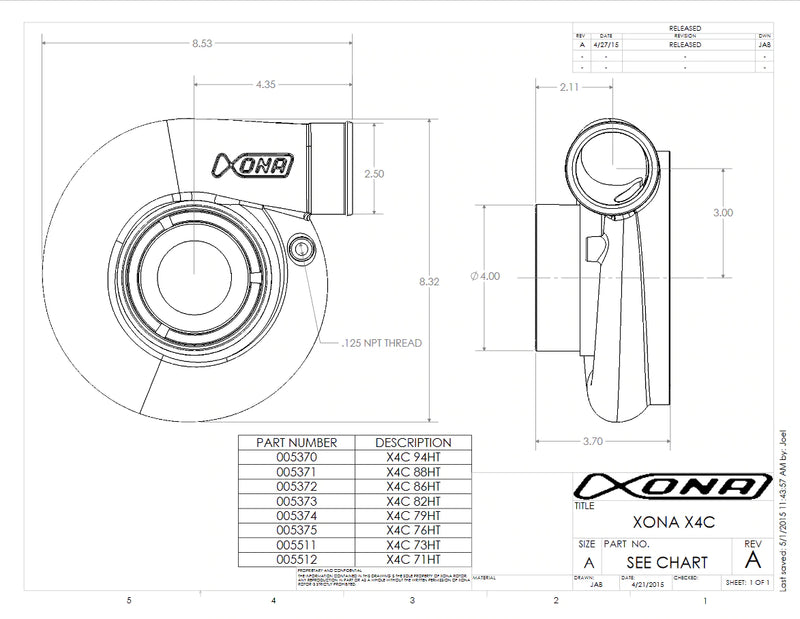 갤러리 뷰어에 이미지 로드, Xona Rotor 115.69S Ball Bearing Turbocharger
